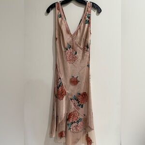 Floral V-Neck Dress in Pink and Green Laundry Vintage Dress